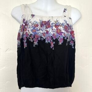 ONEILL Floral Tank Top Size M Babydoll Spaghetti Straps Aloha Surf Cami